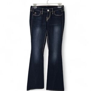True Religion Dark Wash Low Rise Flare Jeans 25 Casual 70's